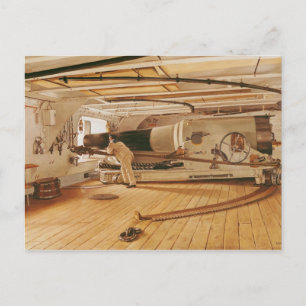 Twenty-Seven Pound Cannon on a Battleship Postcard