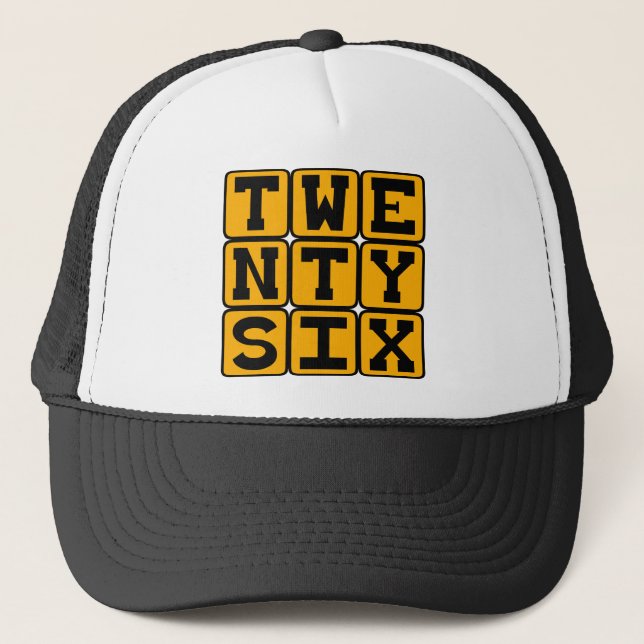 Twenty Six, Number 26 Trucker Hat (Front)