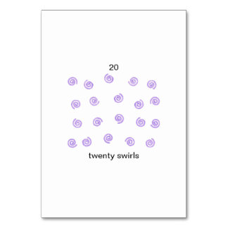 Twenty swirls on custom number flashcards table number