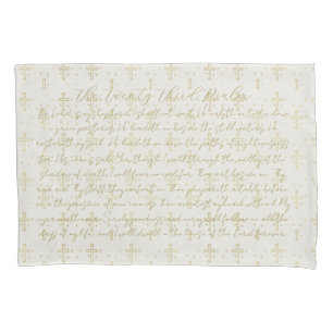 Twenty Third Psalm Calligraphy Standard Size  Pillowcase