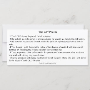 Twenty Third Psalm Prayer Card