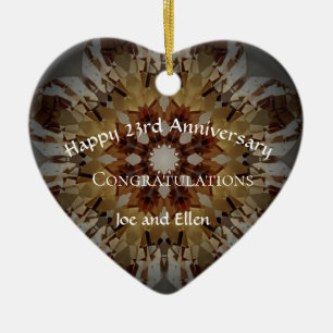 Twenty Third Wedding Anniversary, Topaz, Keepsake Ceramic Tree Decoration