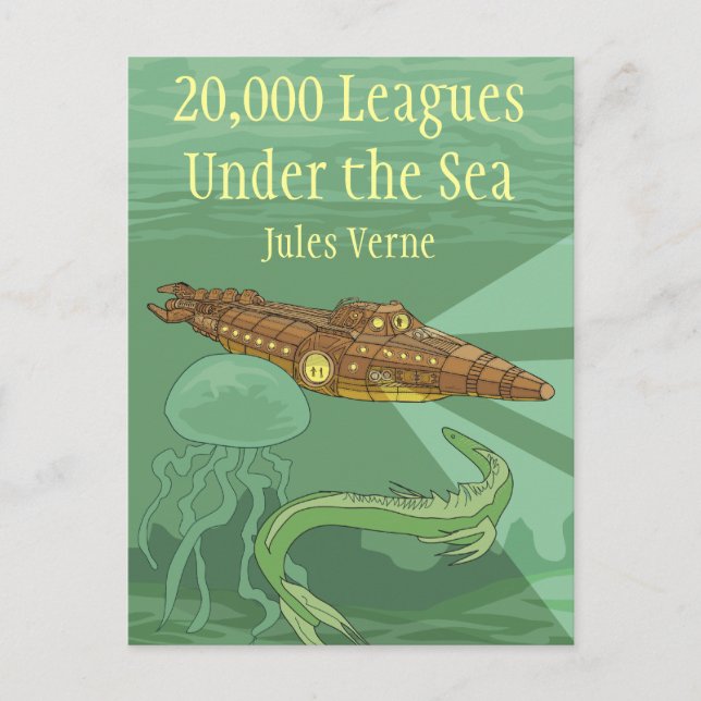 Twenty Thousand Leagues Under the Sea-Jules Verne Postcard (Front)