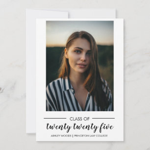 Twenty Twenty Five Script Simple Photo Graduation Announcement