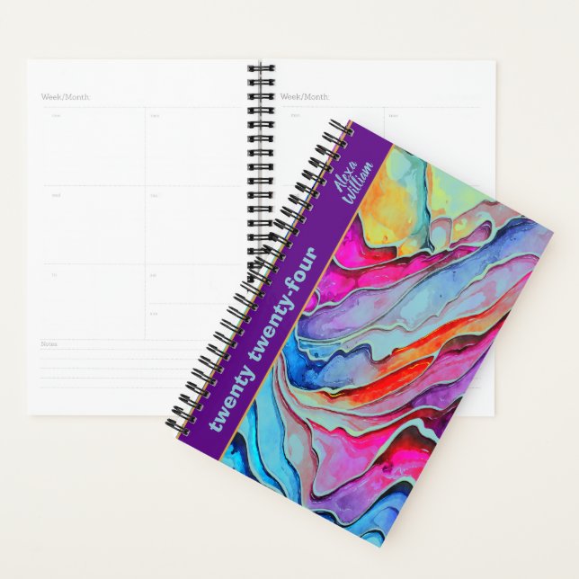 TWENTY TWENTY-FOUR RETRO WATERCOLOR INK DESIGN PLANNER (Display)