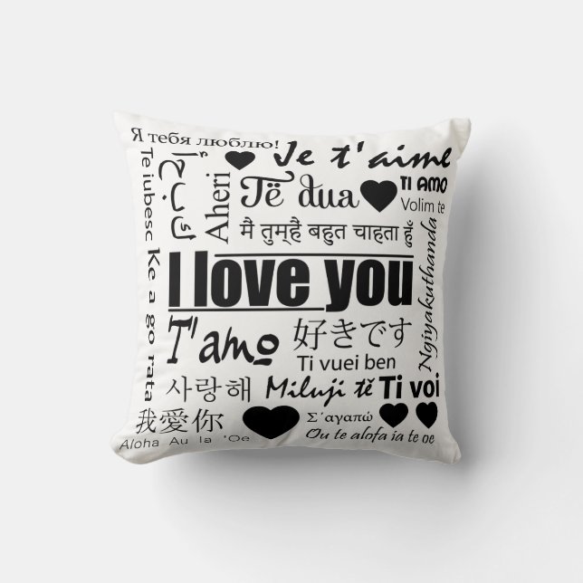 Twenty-Two Ways to Say I Love You Pillow (Front)