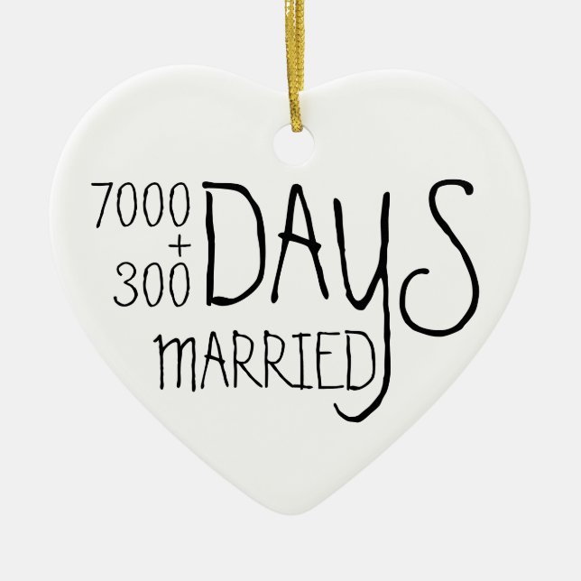 Twenty Years Married Together Ceramic Tree Decoration (Front)