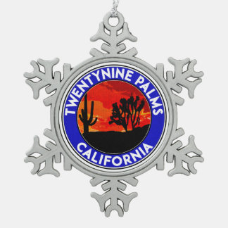 Twentynine Palms California Snowflake Pewter Christmas Ornament