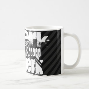 Twerk; Black & Dark Grey Stripes Coffee Mug