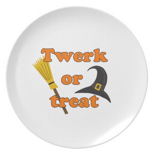 Twerk or treat - Halloween funny design Melamine Plate - 18.50 Twerk or treat - Halloween funny design Melamine Plate