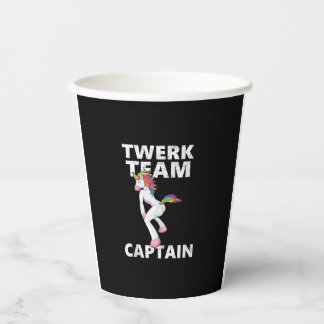 Twerk Team Captain Shirt, Funny Unicorn Tank Top Paper Cups