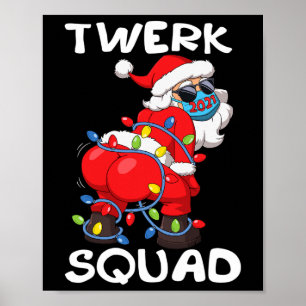 Twerking Santa Claus Christmas Tree Lights Twerk S Poster
