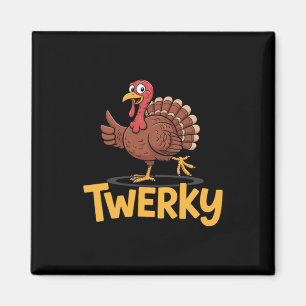 Twerky Funny Thanksgiving Dancing Turkey Pun Magnet