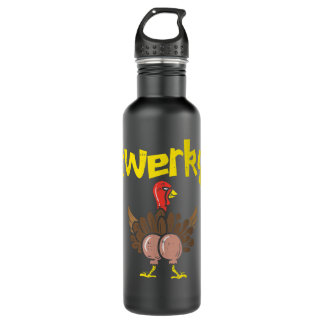 Twerky Turkey Butt Funny Thanksgiving Twerk Dance 710 Ml Water Bottle
