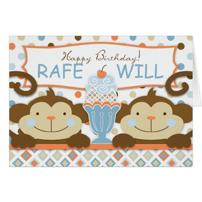 Twice the Fun BOYS Card (Front Horizontal)