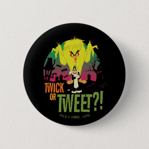 "Twick or Tweet" TWEETY™ & SYLVESTER™ 6 Cm Round Badge