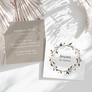 Twig Botanical Wreath Square Business Card