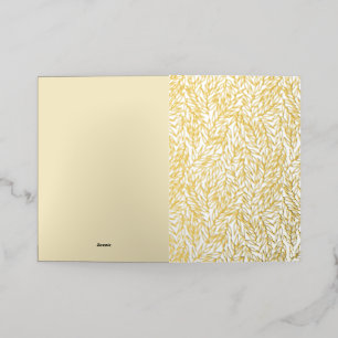 Twig Leaves. Foil Greeting Card