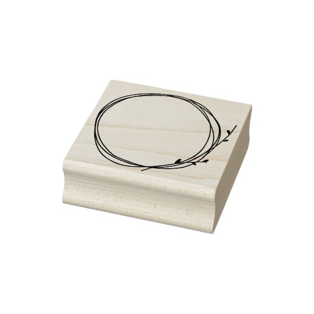 Twig Wreath Casual Country Nature Circle Surround Rubber Stamp (Stamp)