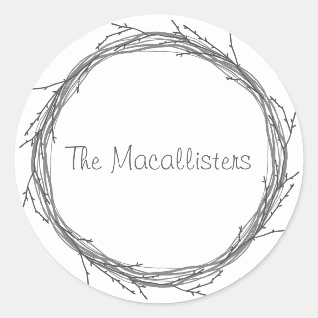 Twigs & Vines Classic Round Sticker (Front)