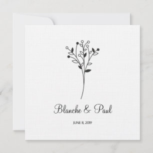 Twigs Wedding Monogram Invitation Design