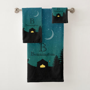 Twiight Camping Scene Towel Set