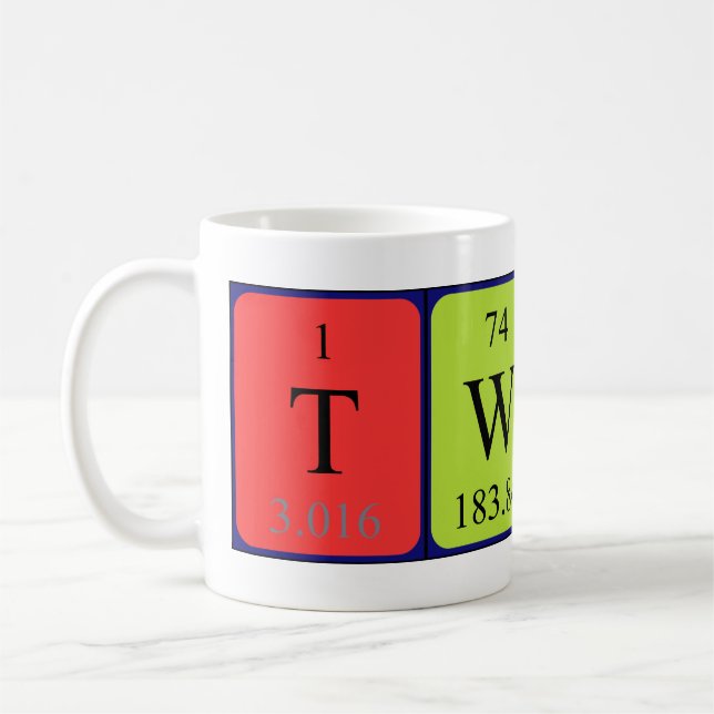 Twila periodic table name mug (Left)