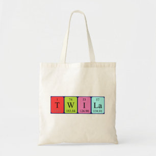 Twila periodic table name tote bag