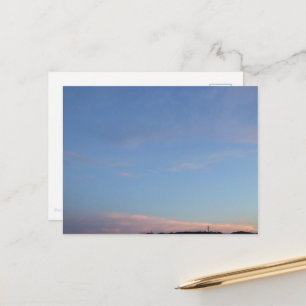 Twilight and a distant residential area. postcard