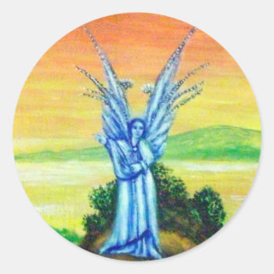 TWILIGHT ANGEL CLASSIC ROUND STICKER