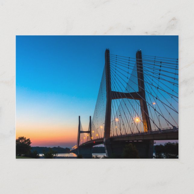 Twilight At Bill Emerson Bridge Postcard (Front)