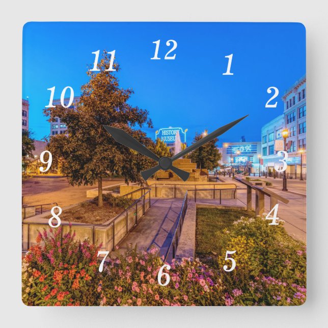 Twilight At Park Central Square Wall Clock (Front)