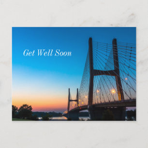 Twilight At The Bill Emerson Bridge Get Well Soon Postcard