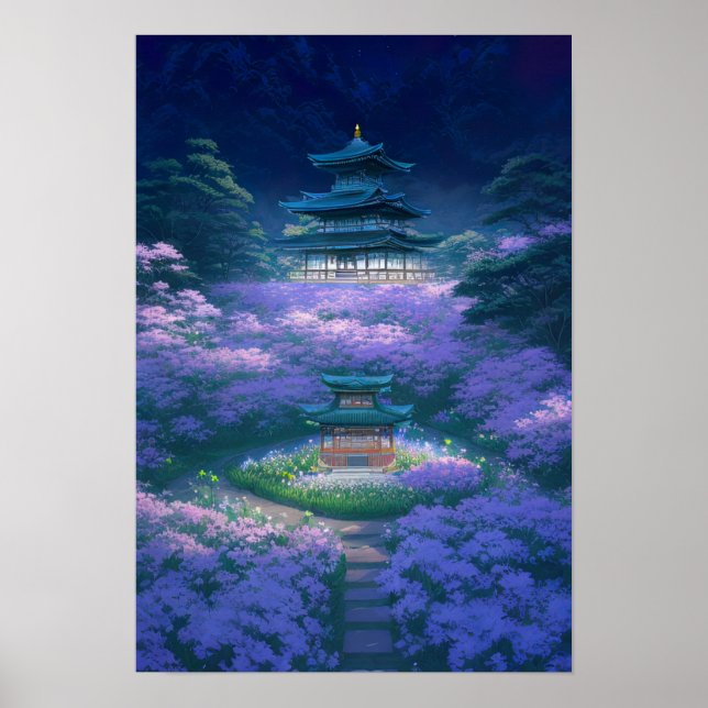 Twilight at the Hilltop Temple Poster (Front)