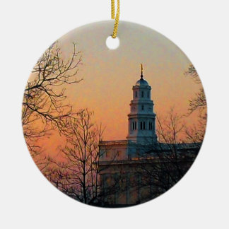 Twilight at the Nauvoo Temple Ceramic Tree Decoration