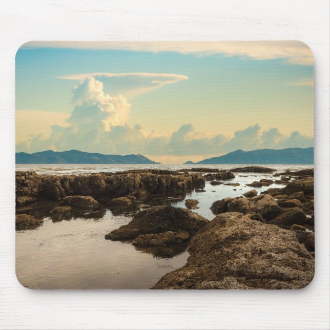 Twilight at the Tide Pools at Cabrillo Beach Photo Mouse Mat (Front)