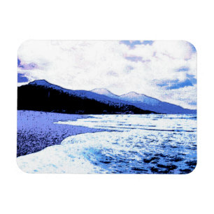 Twilight beach in shades of blue magnet