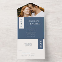 Twilight Blue Blocks Wedding Photo