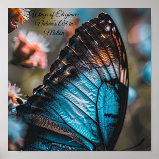 Twilight Blue: Macro Butterfly Wing Poster