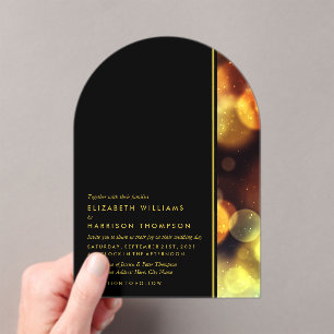 Twilight Bokeh Lights Wedding Acrylic Invitations