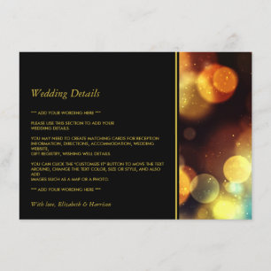 Twilight Bokeh Lights Wedding Detail Enclosure Card