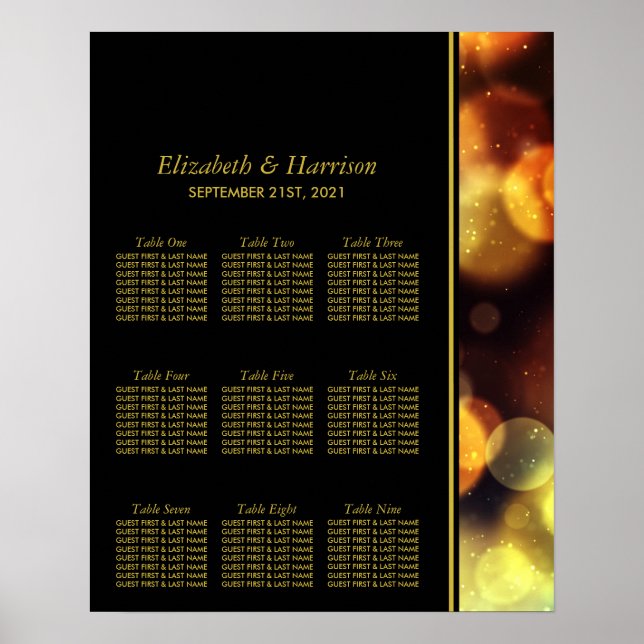 Twilight Bokeh Lights Wedding Wedding Seat Poster (Front)