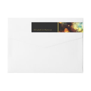 Twilight Bokeh Lights Wedding Wrap Around Label