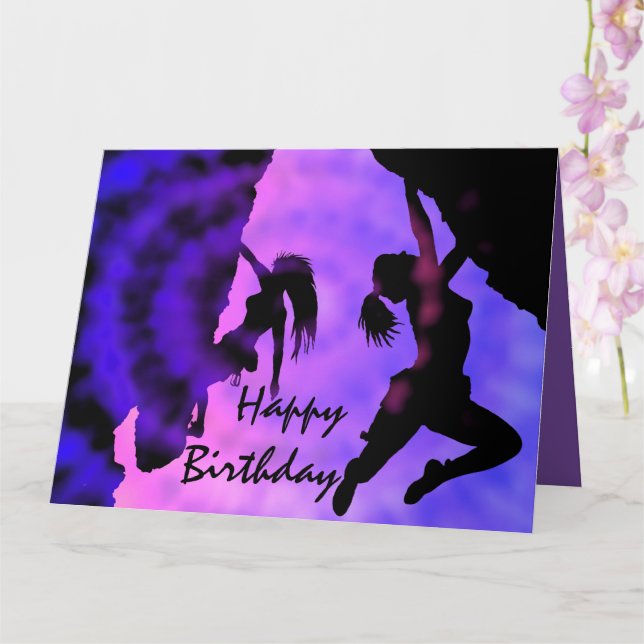 Twilight climbers Birthday card (Orchid)