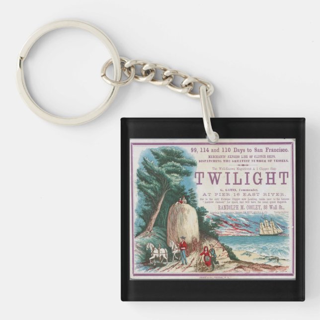 Twilight Clipper Sailing ship Key Ring (Front)