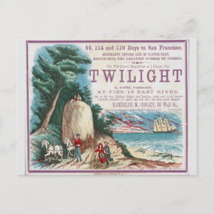 Twilight Clipper Sailing ship Postcard