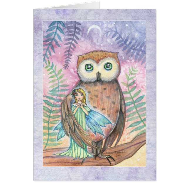 Twilight Companions Owl and Little Fairy Card (Front)
