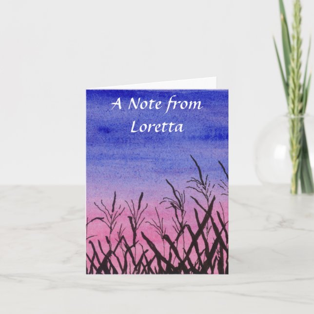 Twilight Corn Field Note Card (Front)