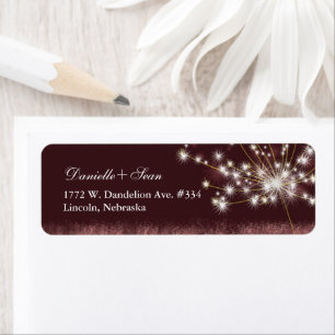 Twilight Dandelion Wedding Return Address
