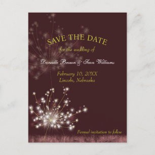 Twilight Dandelions Wedding Save the Date Announcement Postcard